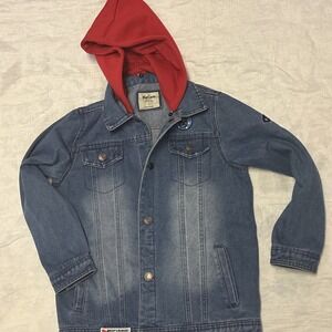 Mallimoda Kids Hooded Denim Jacket Size 7 Macam Kids Jean Coat